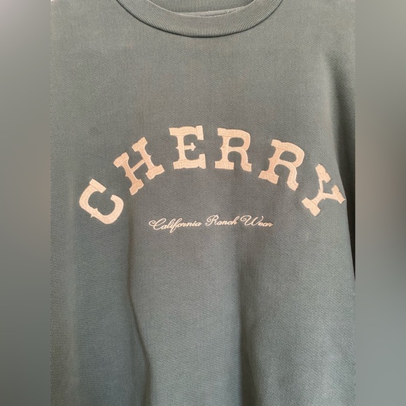 NWOT Cherry LA California Ranch Wear green sweatshirt - Picture 4 of 10